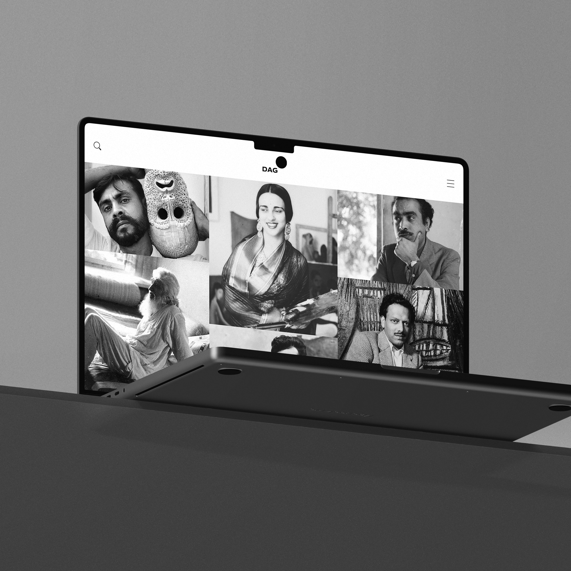 Artwork grid layout showing modular curation and visual balance in DAG's exhibition wall