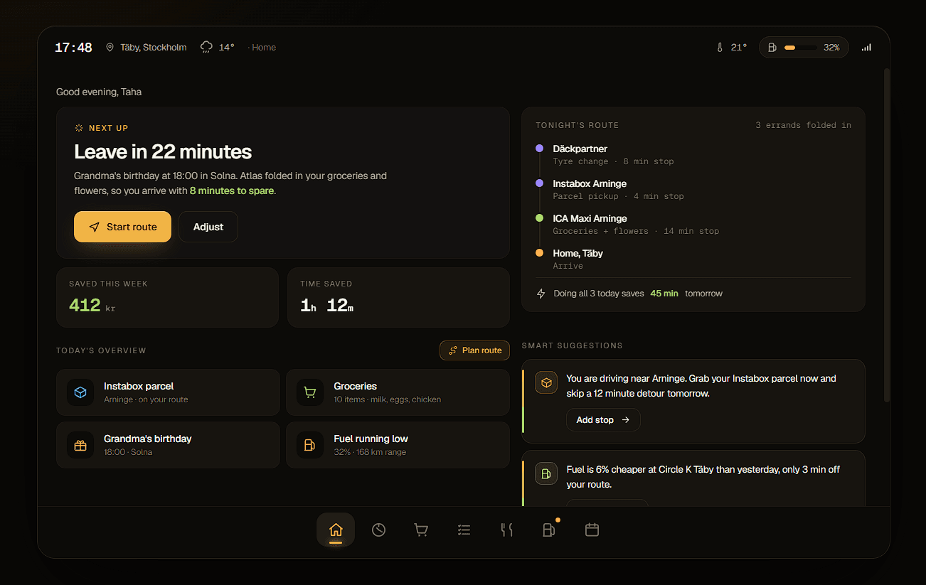 Atlas Companion App UI design