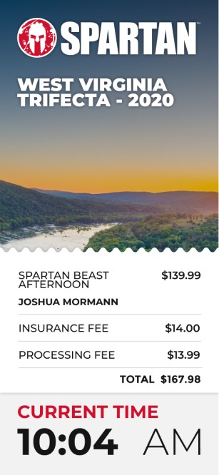 Mobile screenshot of the Spartan on-site checkin app