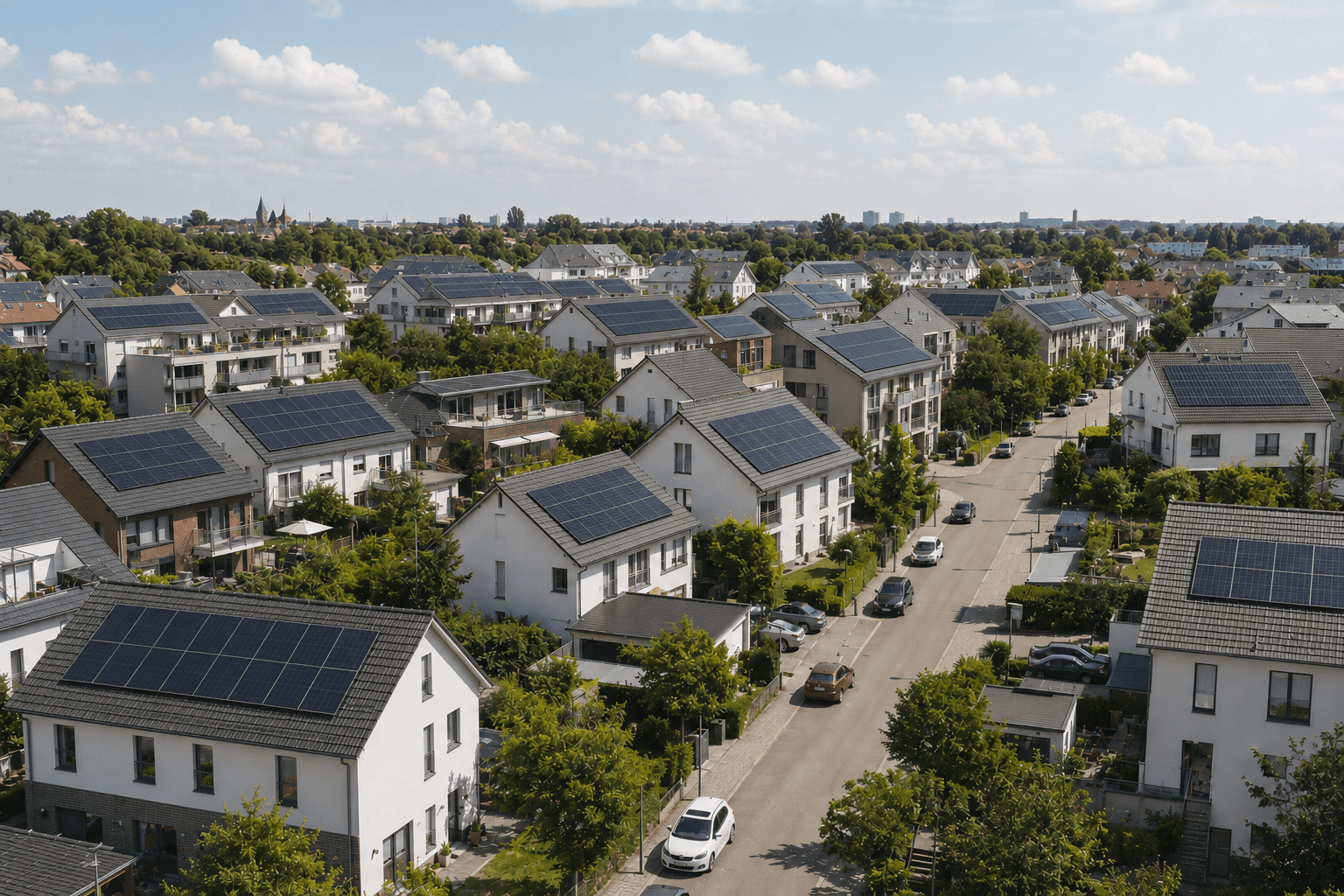 Modernes Haus mit Solaranlage