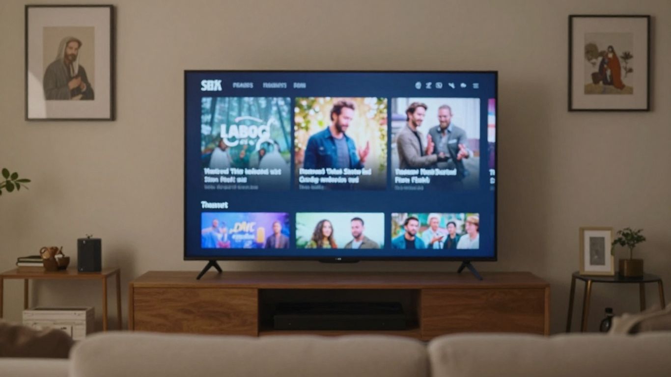 Browsing faith-themed movie options on a streaming service