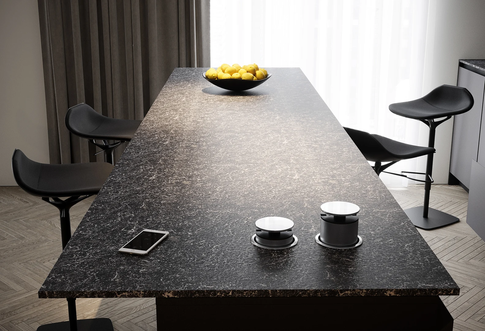 Salle de bains — meuble vasque flottant et miroir à éclairage intégré.