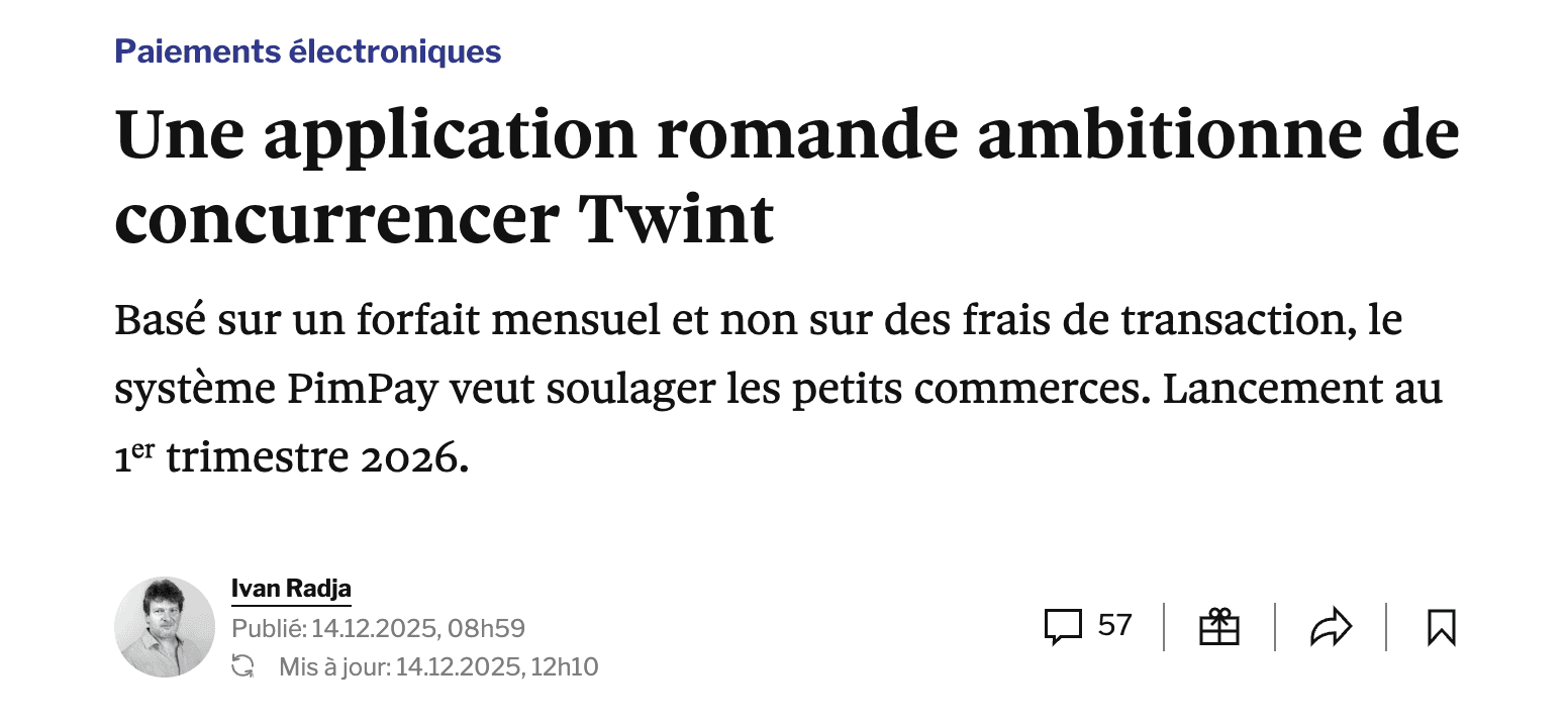 PimPay, une application romande pour concurrencer Twint