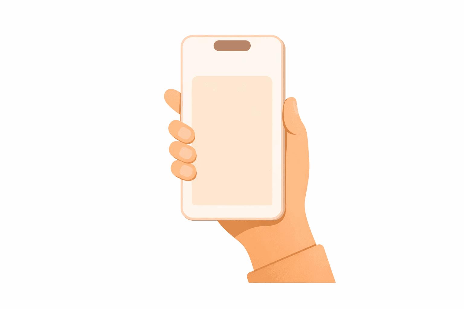 Mobile is holded by hand