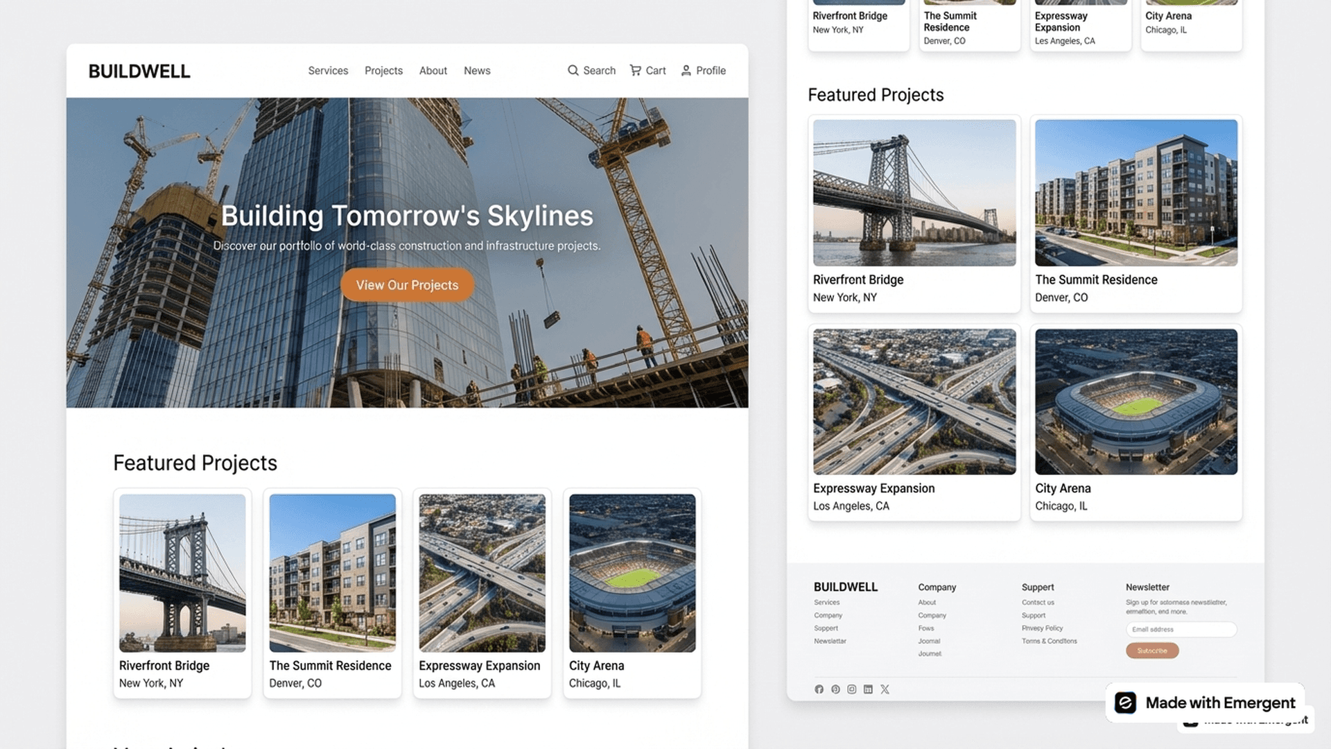 construction website made with emergent