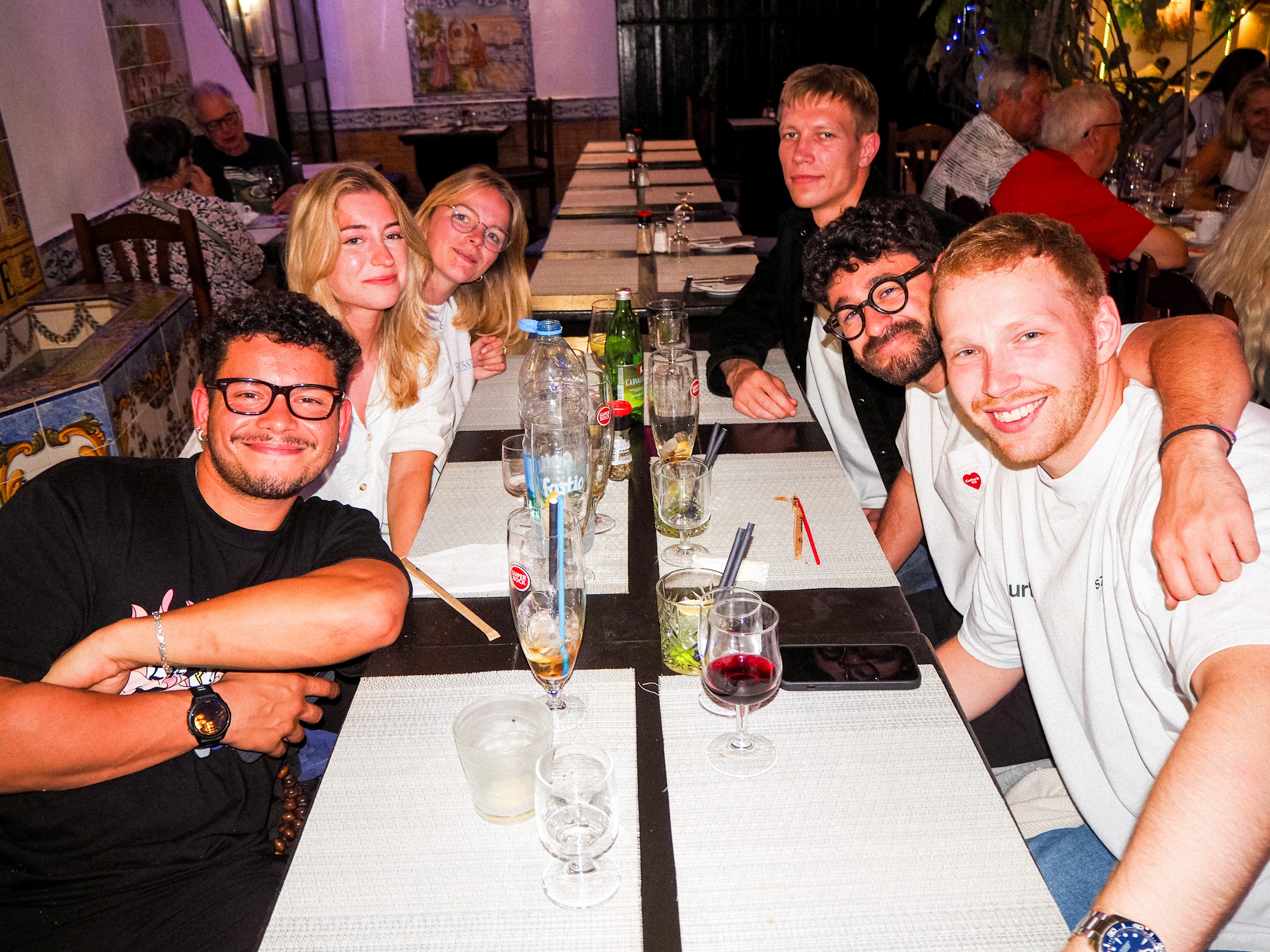 Dario and Frederick eating out.