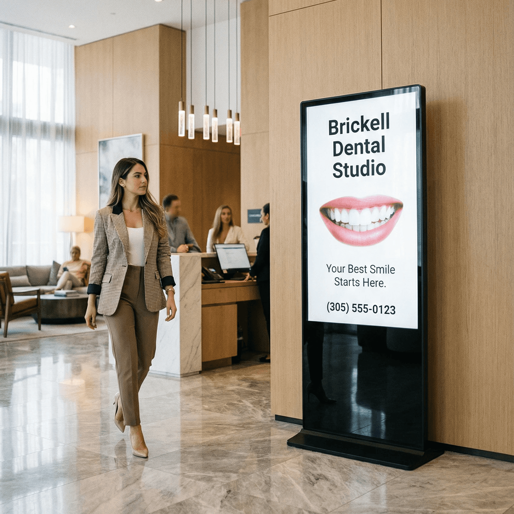 Digital screen in lobby