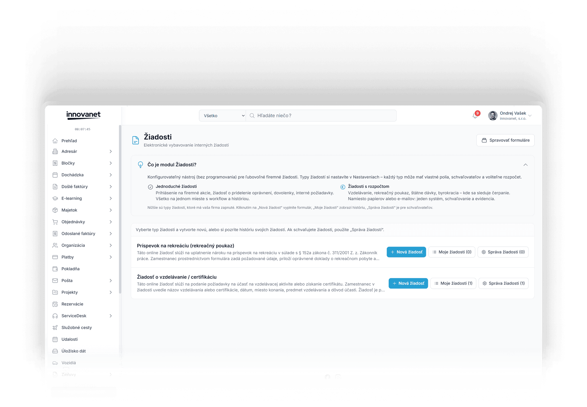 Žiadosti - innovanet