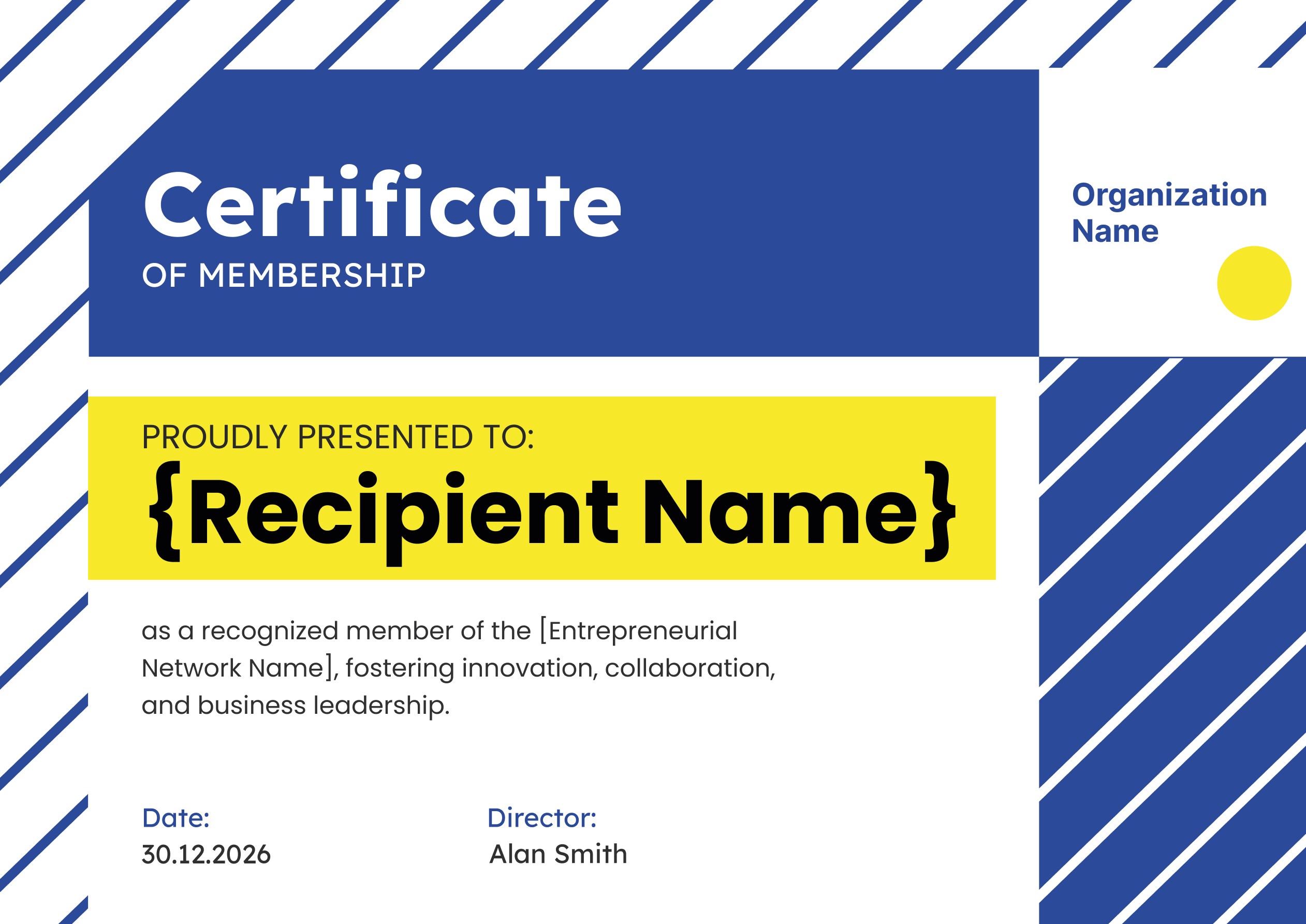 Wauld - Stylish and sophisticated certificate of membership template