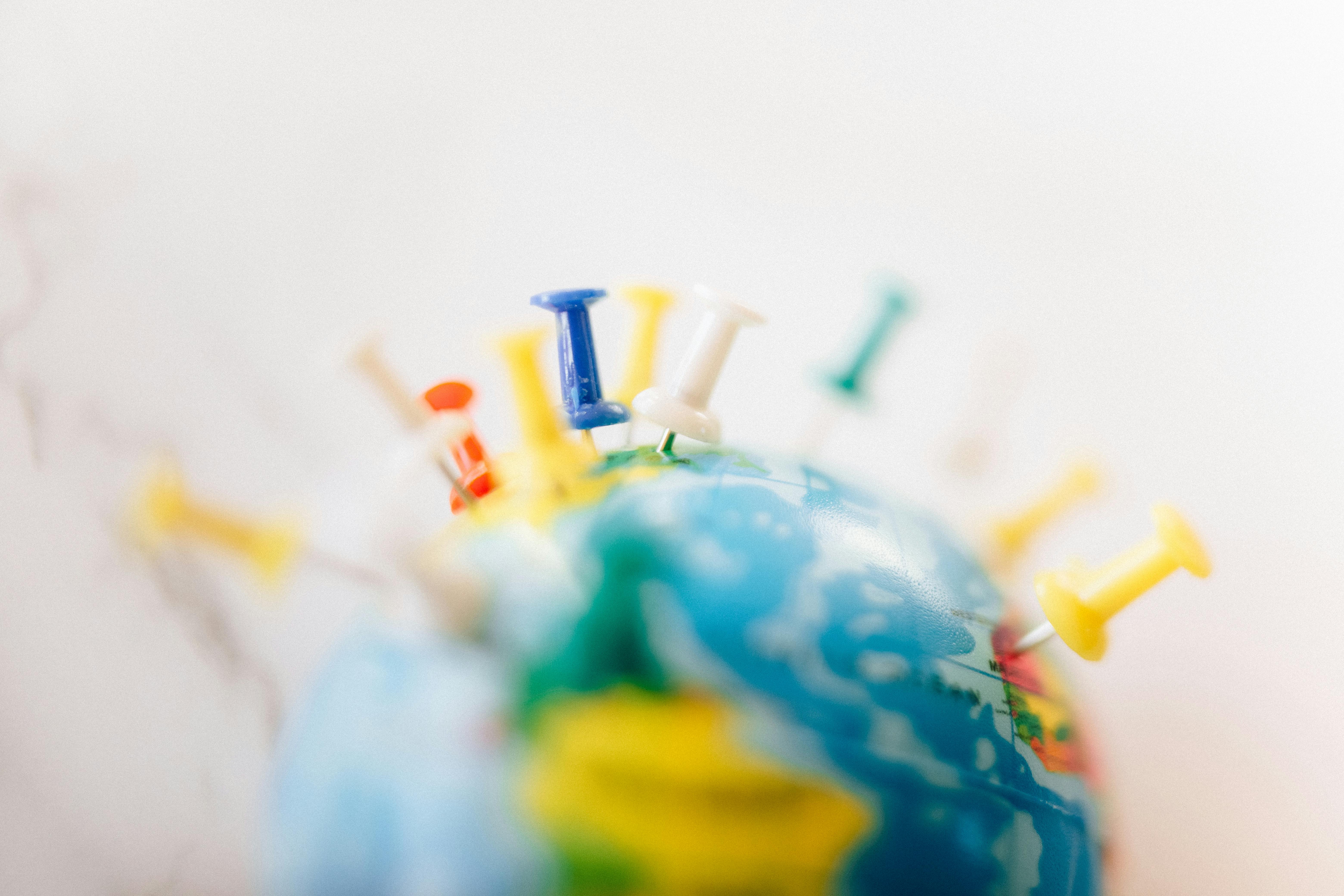 Globe with location pin