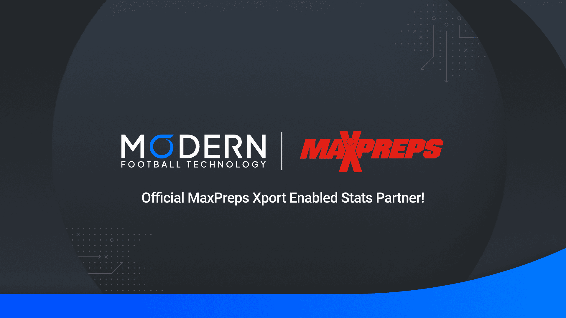 Modern Football Technology and MaxPreps partnership announcement — officially recognized as a MaxPreps Xport Enabled Stat Partner