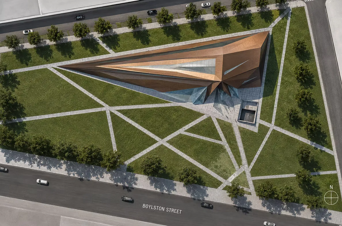 Site Plan — Paths of Cultural Intersections Extending Into the Building