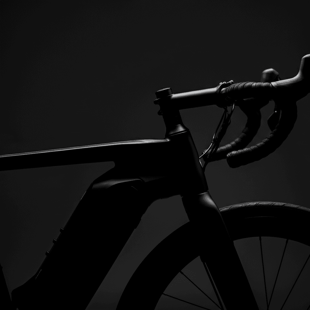 Close up shot of a black racing bike.