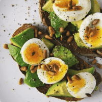 Meal with eggs and avocado