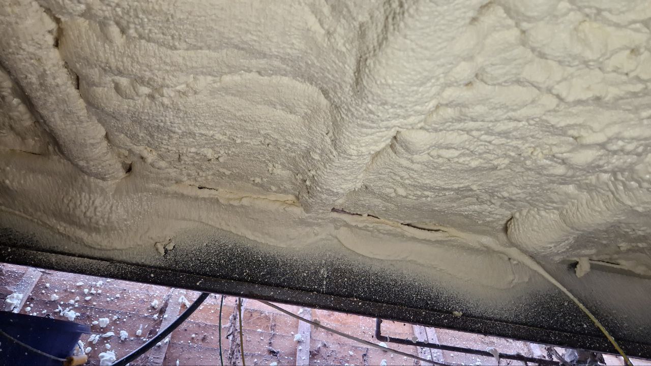 static caravan underfloor insulated with spray foam 2