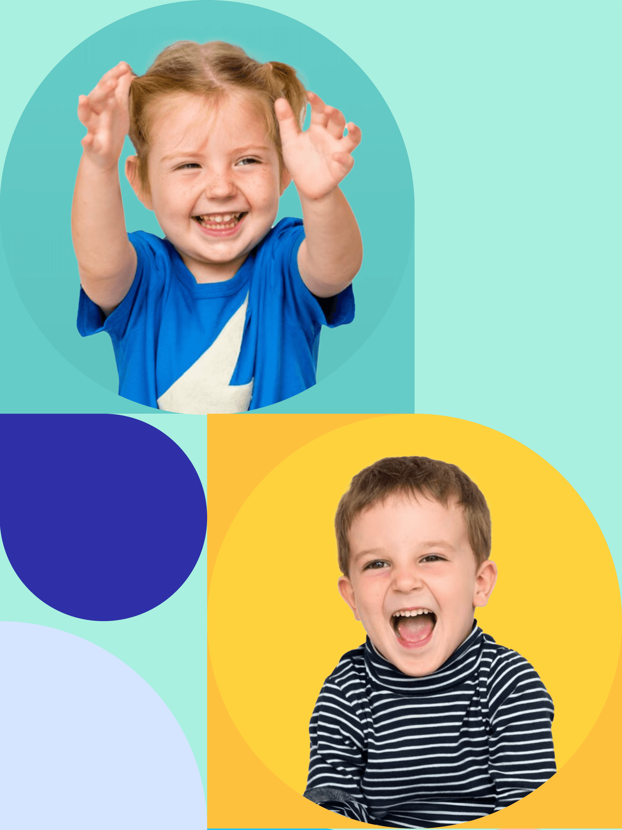 Niña sonriendo con los brazos levantados