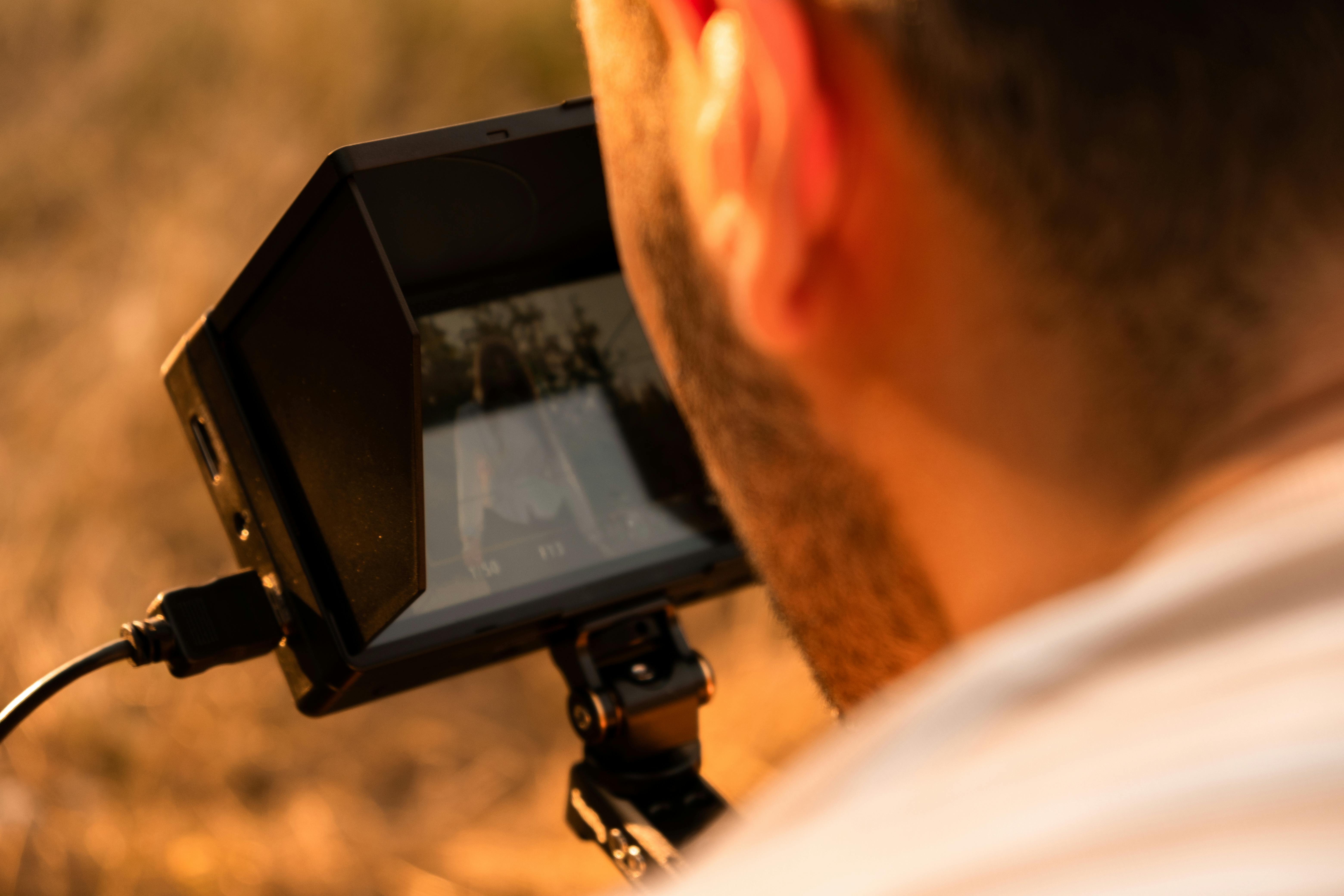 Camera on tripod filming a cinematic short film for brand storytelling