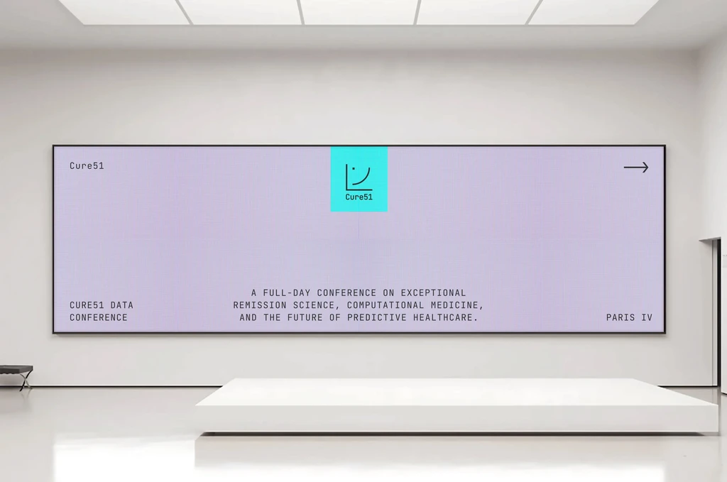 Cure51 Data Conference poster in an exhibition space