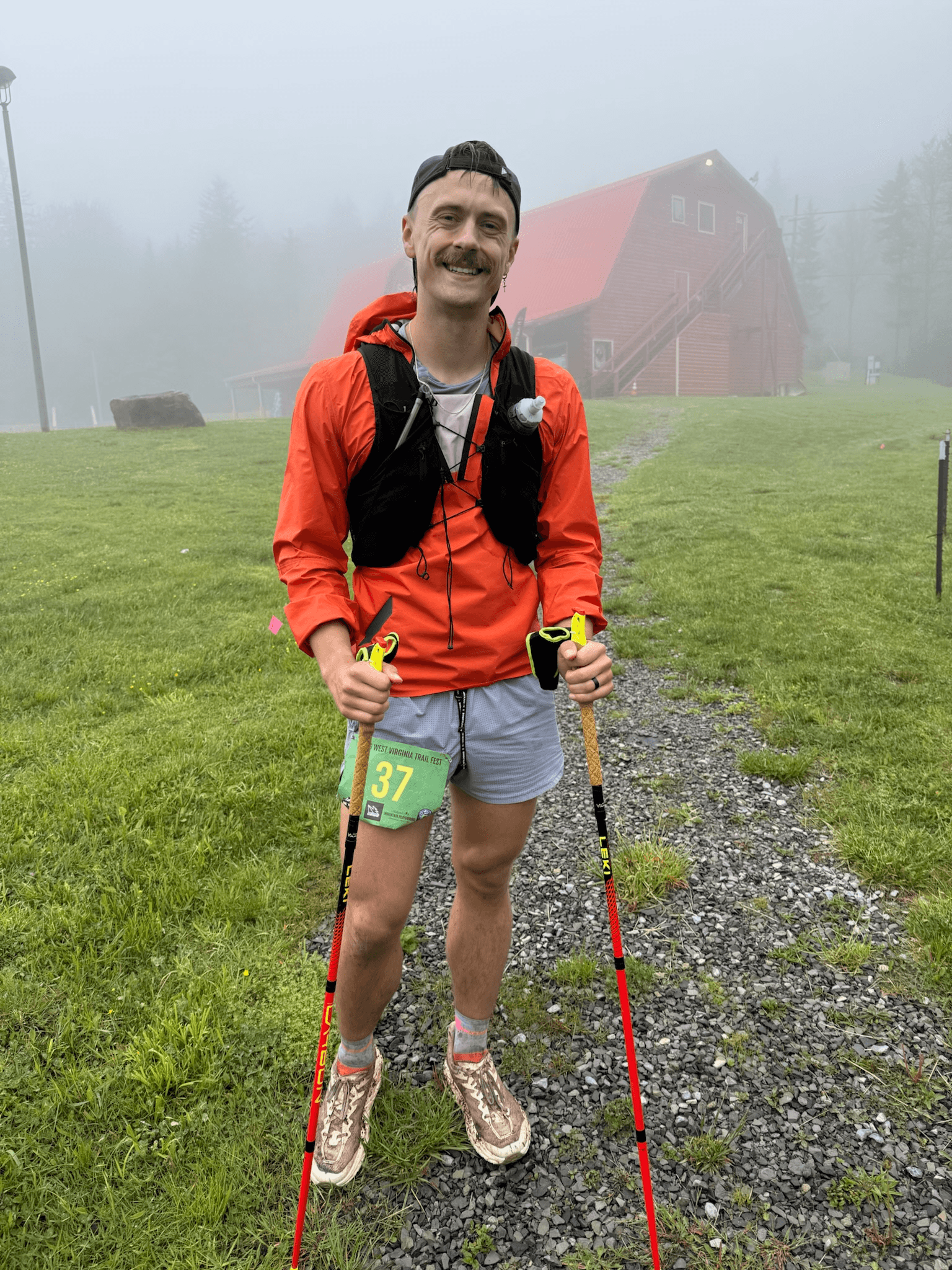 Jason with Trekking poles at Mile 55