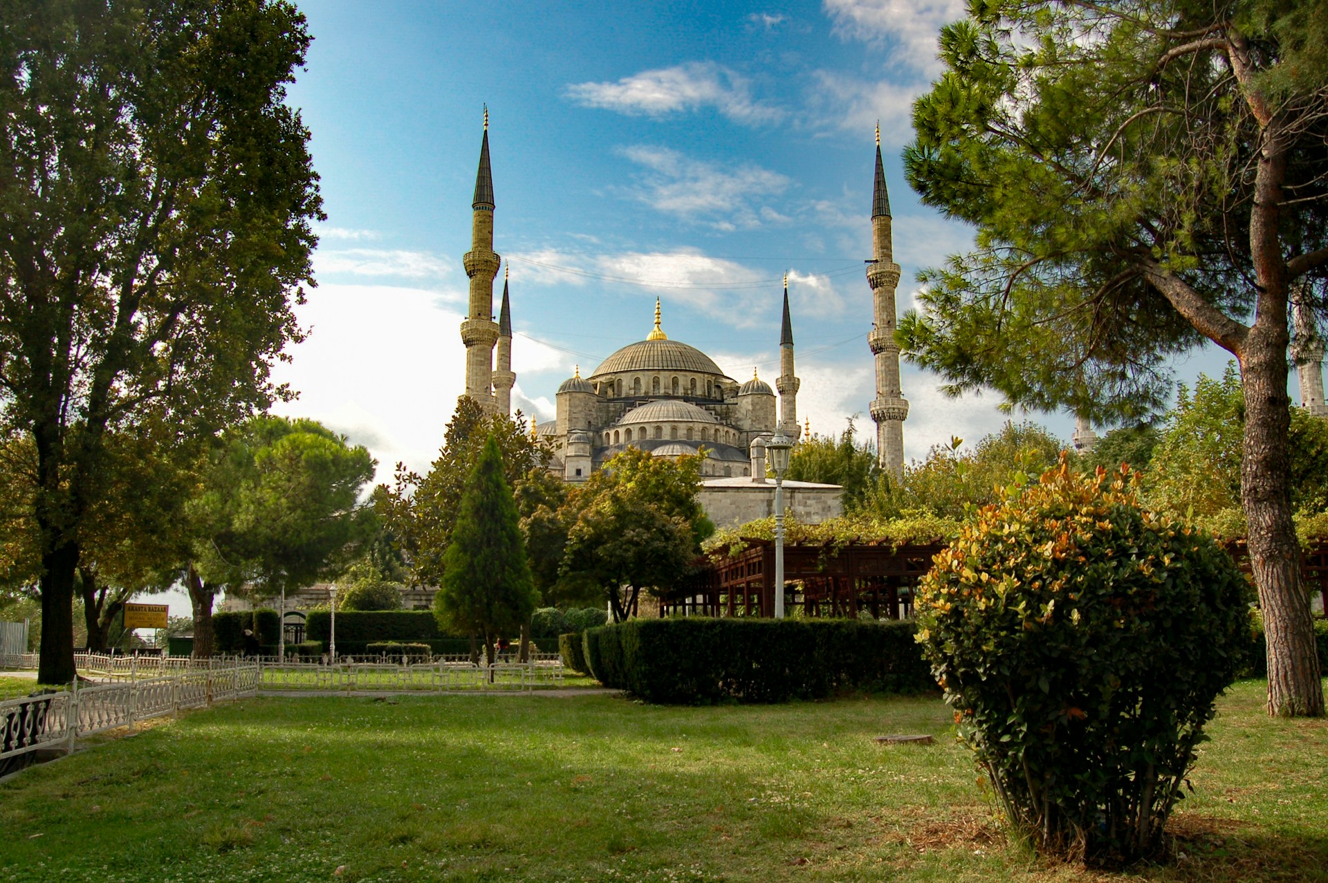 The Blue Mosque and Hagia Sophia in Sultanahmet, historic center of Istanbul