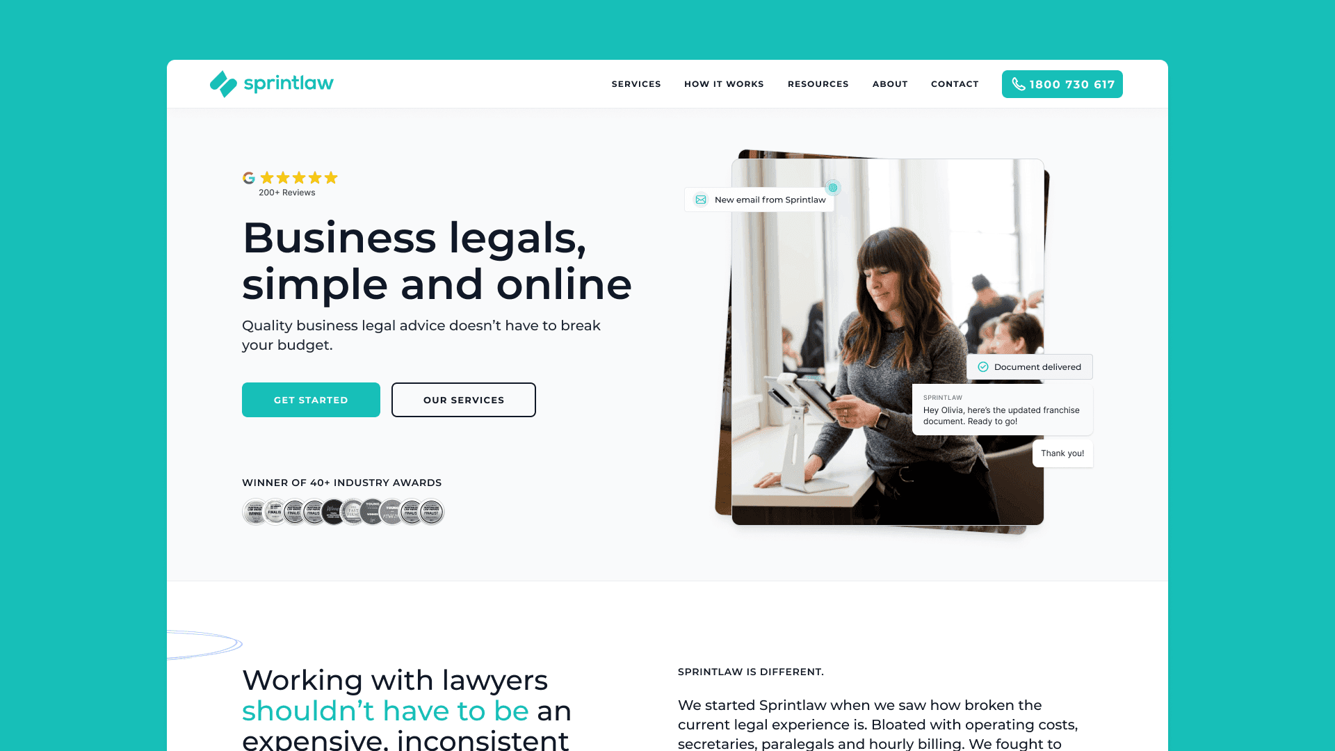 sprintlaw homepage