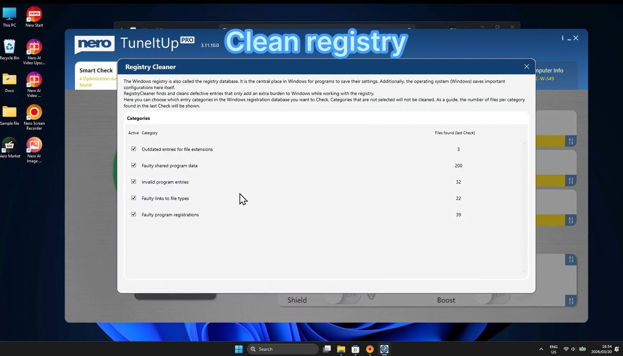 Registry Cleaner Interface