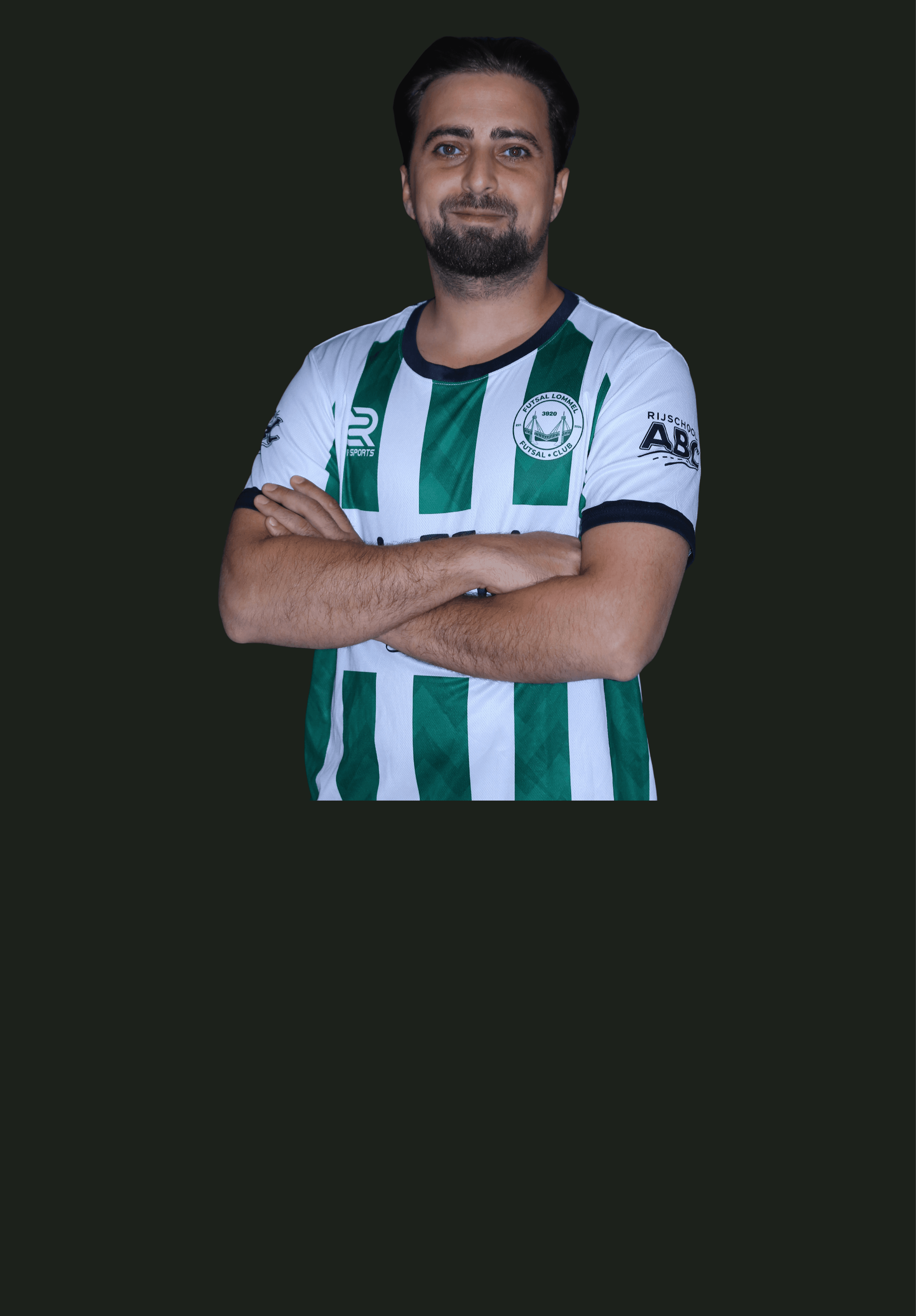 Player standing for camera.