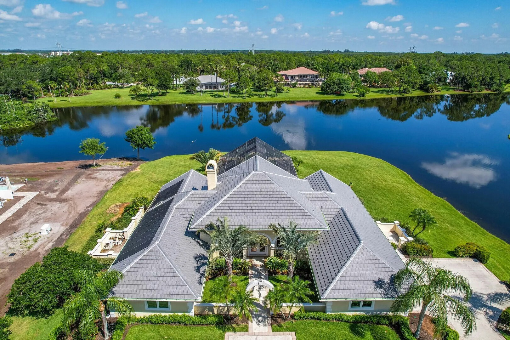 2022 Roof Replacement in Reserve Plantation, PGA Village, Port St Lucie with Westlake Saxony Slate Tile in Smoke