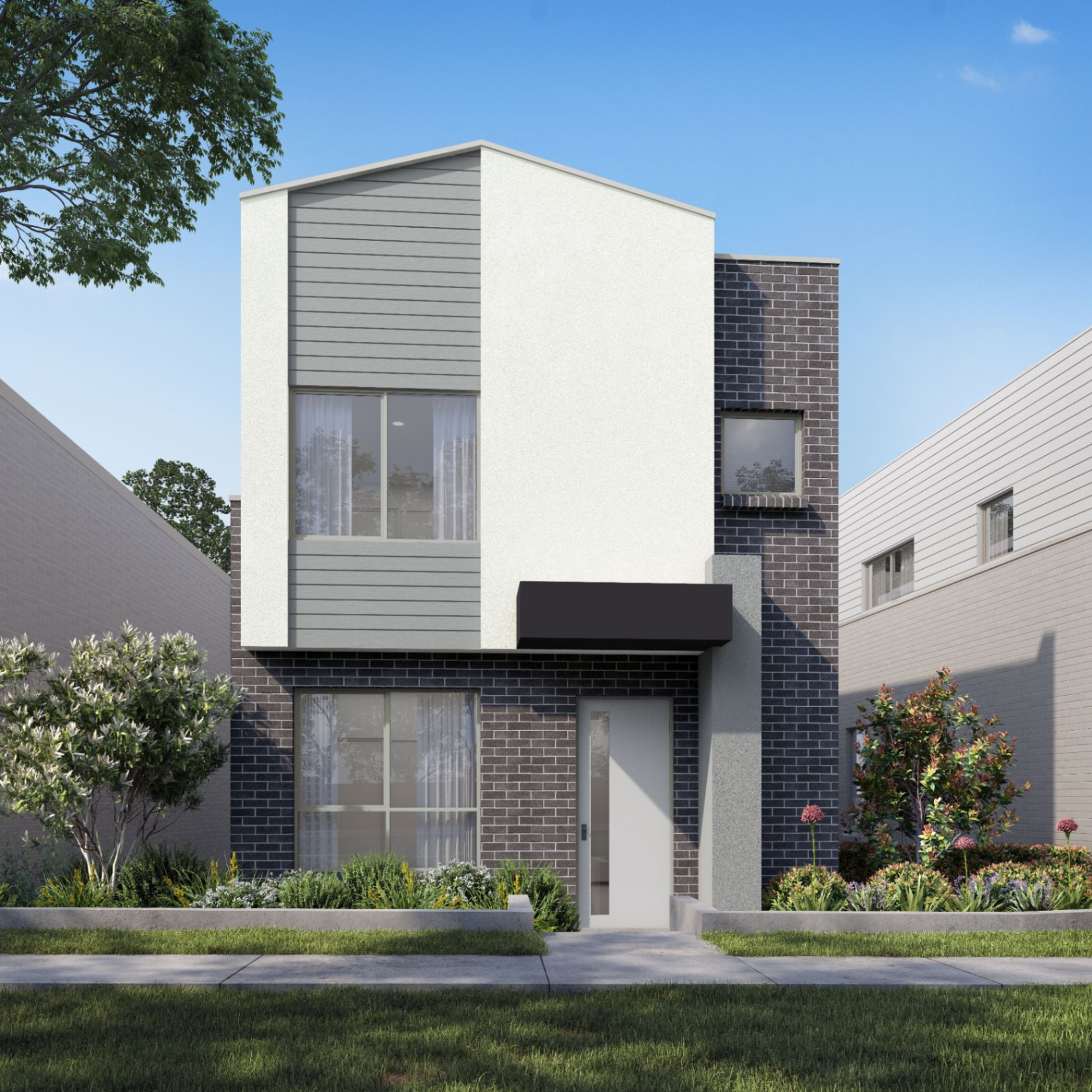 Contemporary two-storey home design in Austral NSW with clean facade and garden, buy with $10K deposit through Coposit