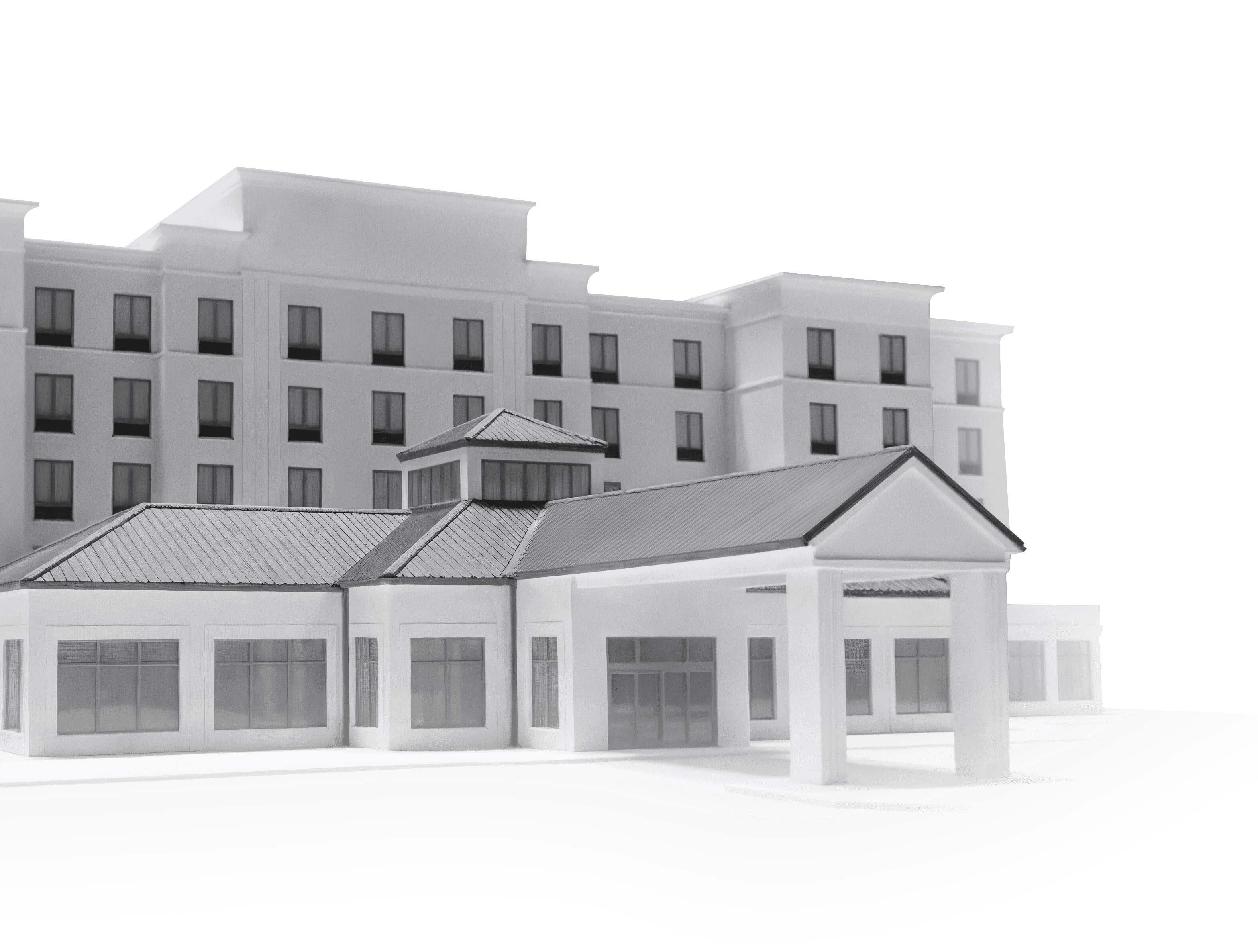 Hilton Garden Inn hotel 3D architectural rendering 