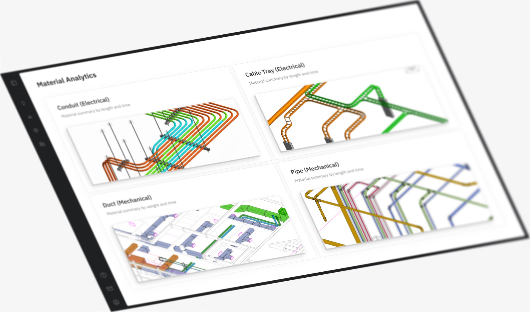 A 3D render of duct hangers