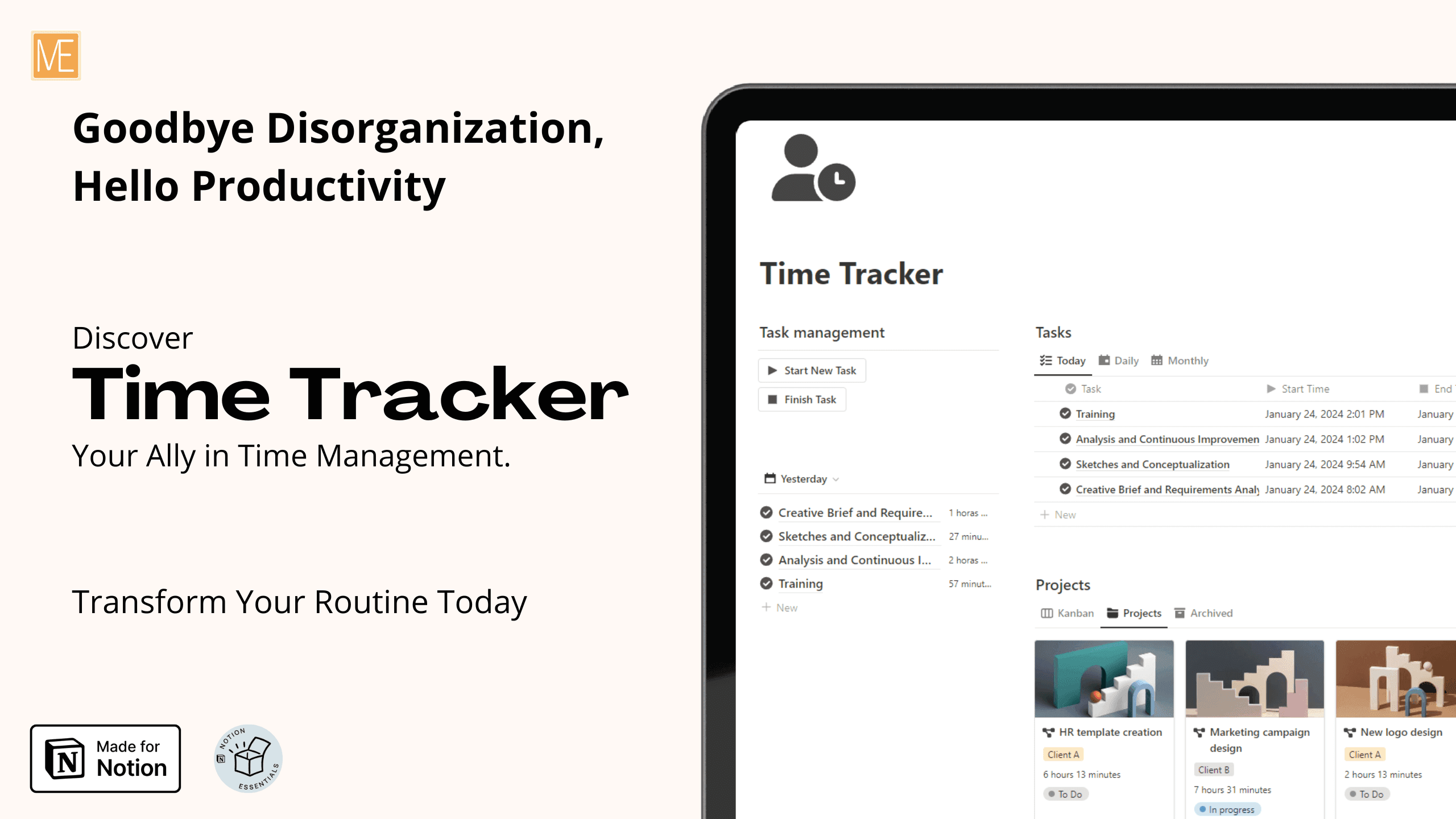 This is a Cover to Time Tracker a Notion Template