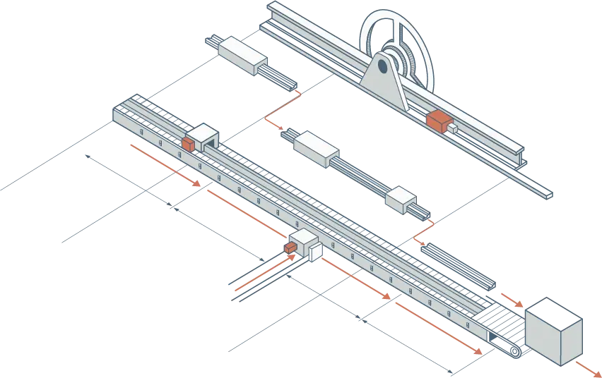 Illustration showing process of building blockchain system