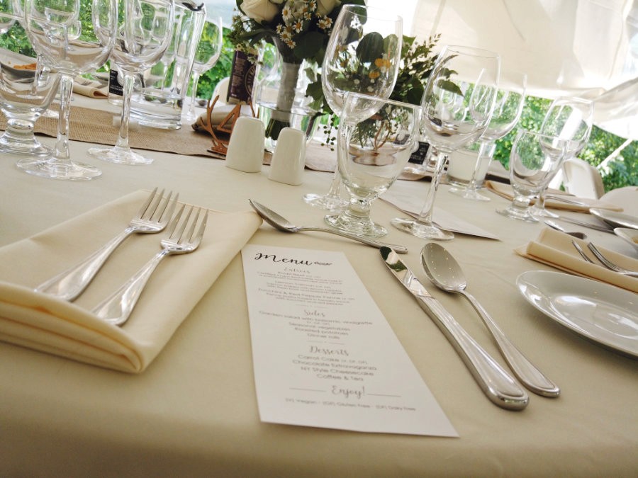 Dinner setting with menu card