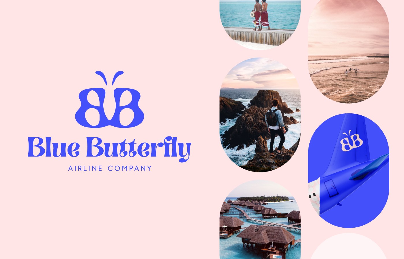 B + B = Blue Butter fly for airline company