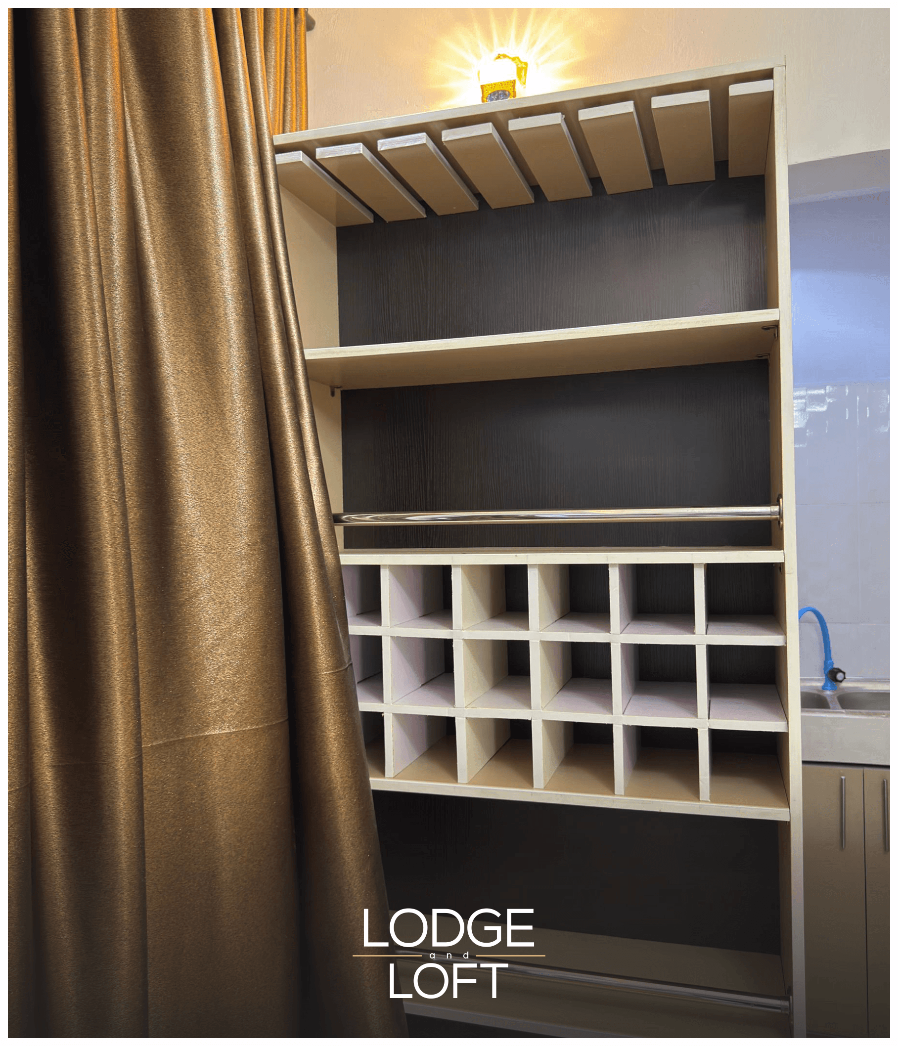 Built-in wardrobe and storage at Lighthouse Isimi Apartment, modern shortlet in Gbagada, Lagos