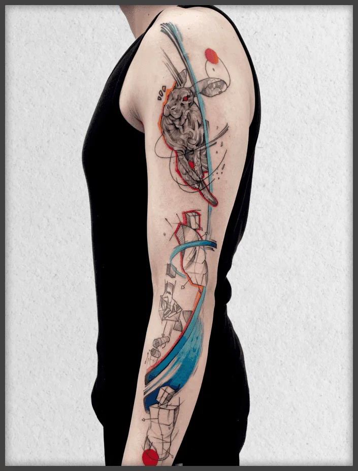 Black and grey tattoo work