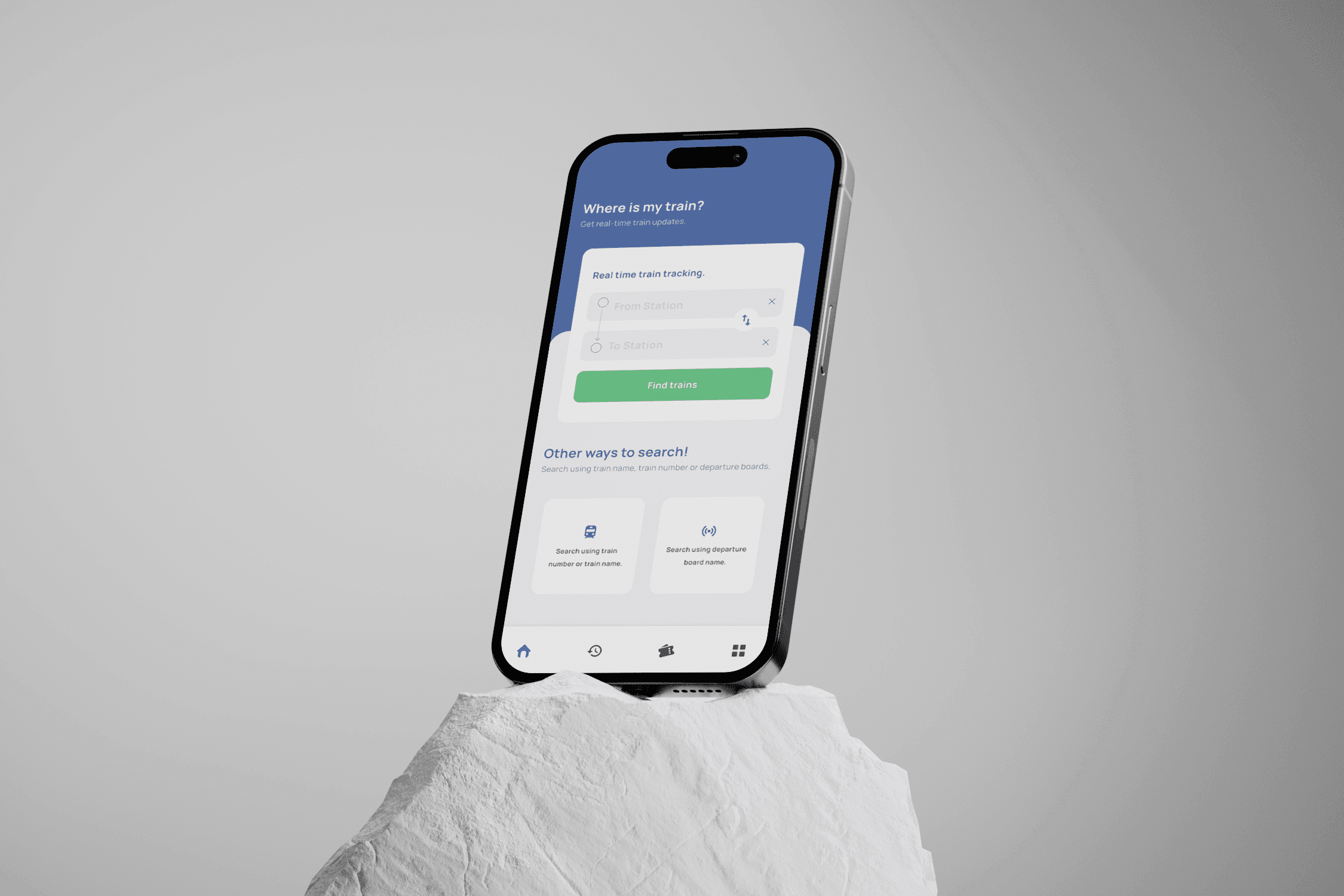 A mockup of an Iphone with the new landing page