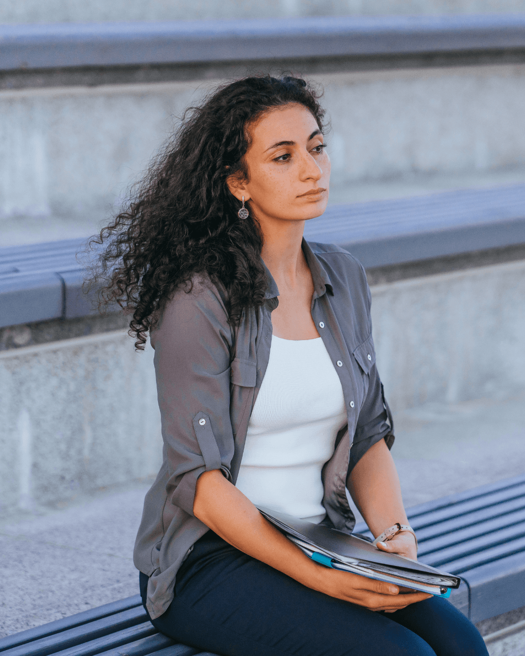 Thoughtful adult in a natural setting