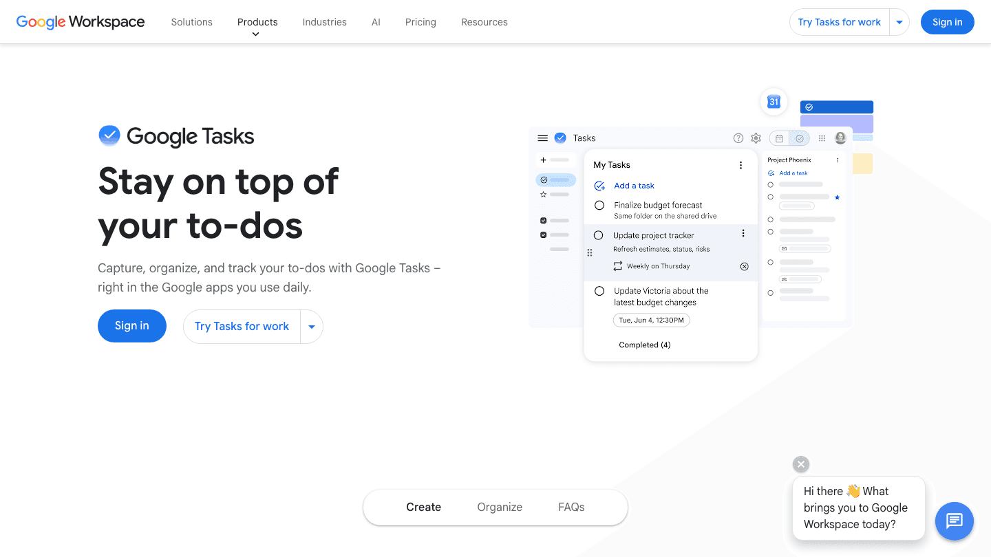 Google Tasks interface screenshot