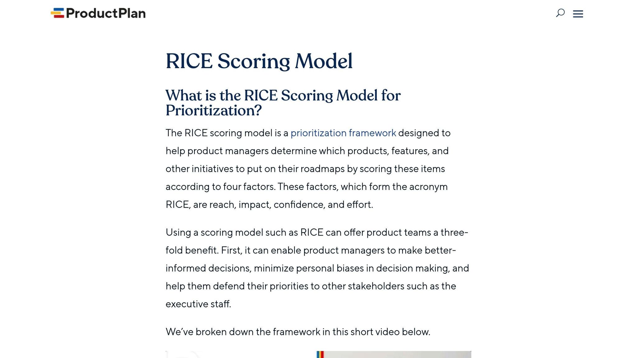 RICE Scoring Model