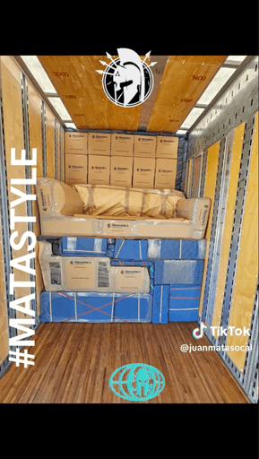 300x moving truck packed with carefully organized household items