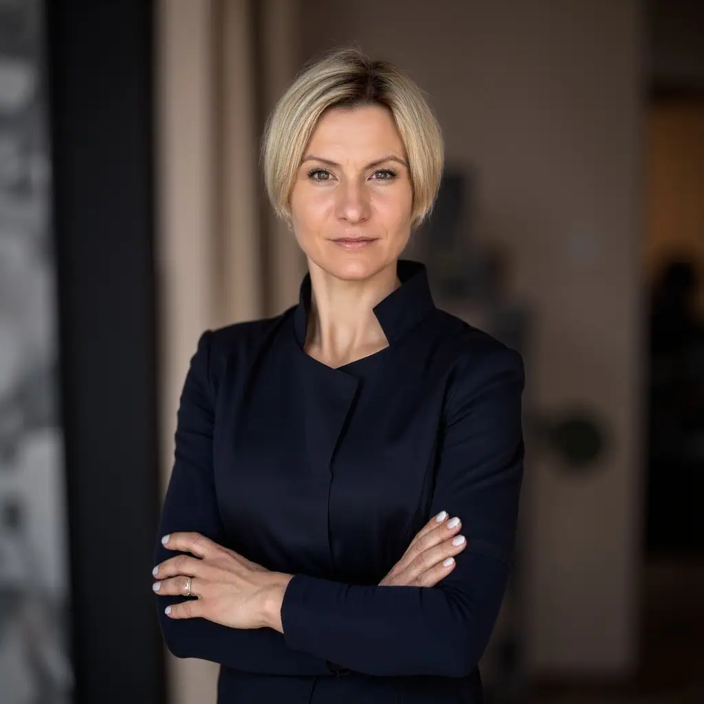 Zdjęcie portretowe klientki na tle pokoju 