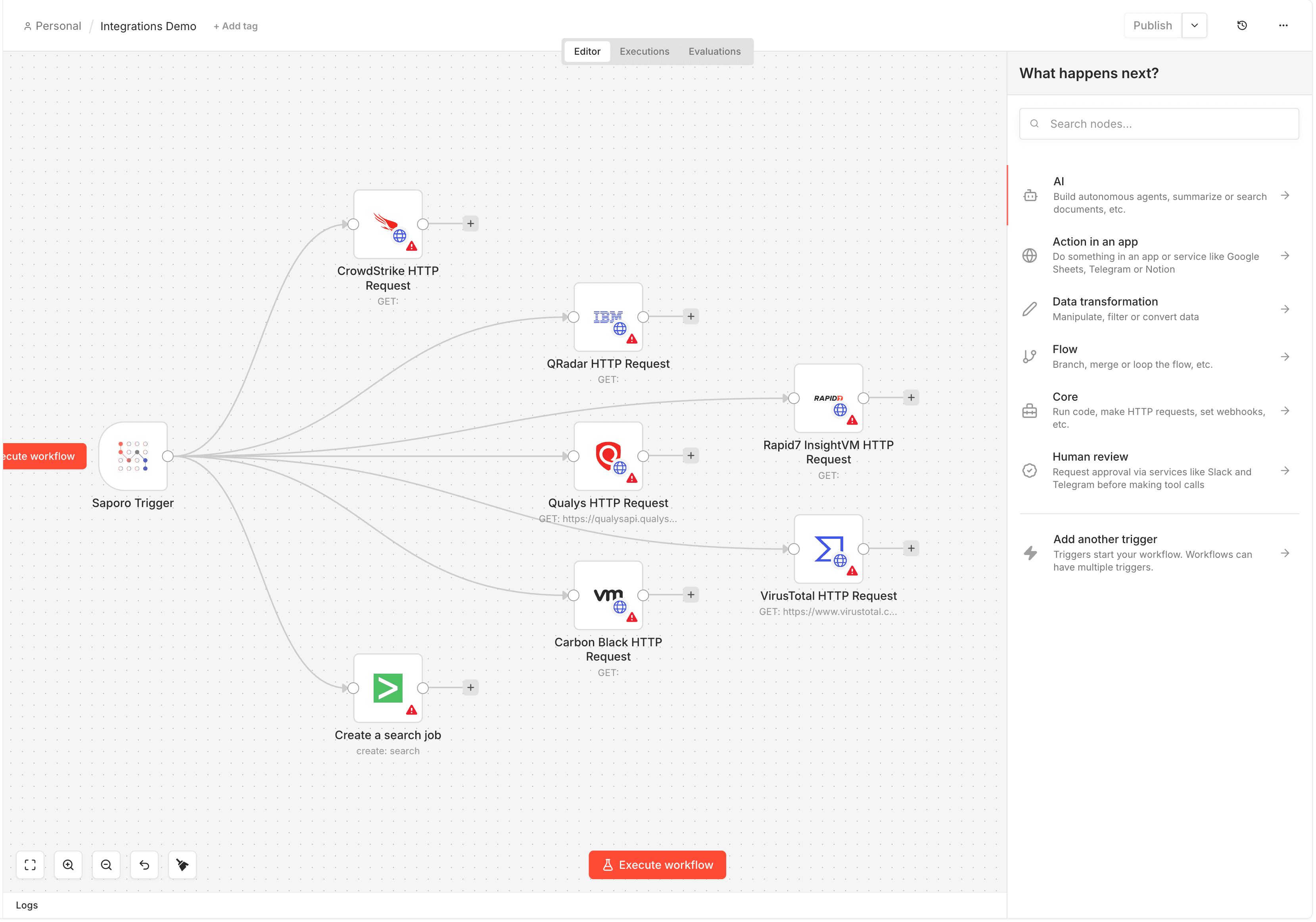 Saporo API key management interface