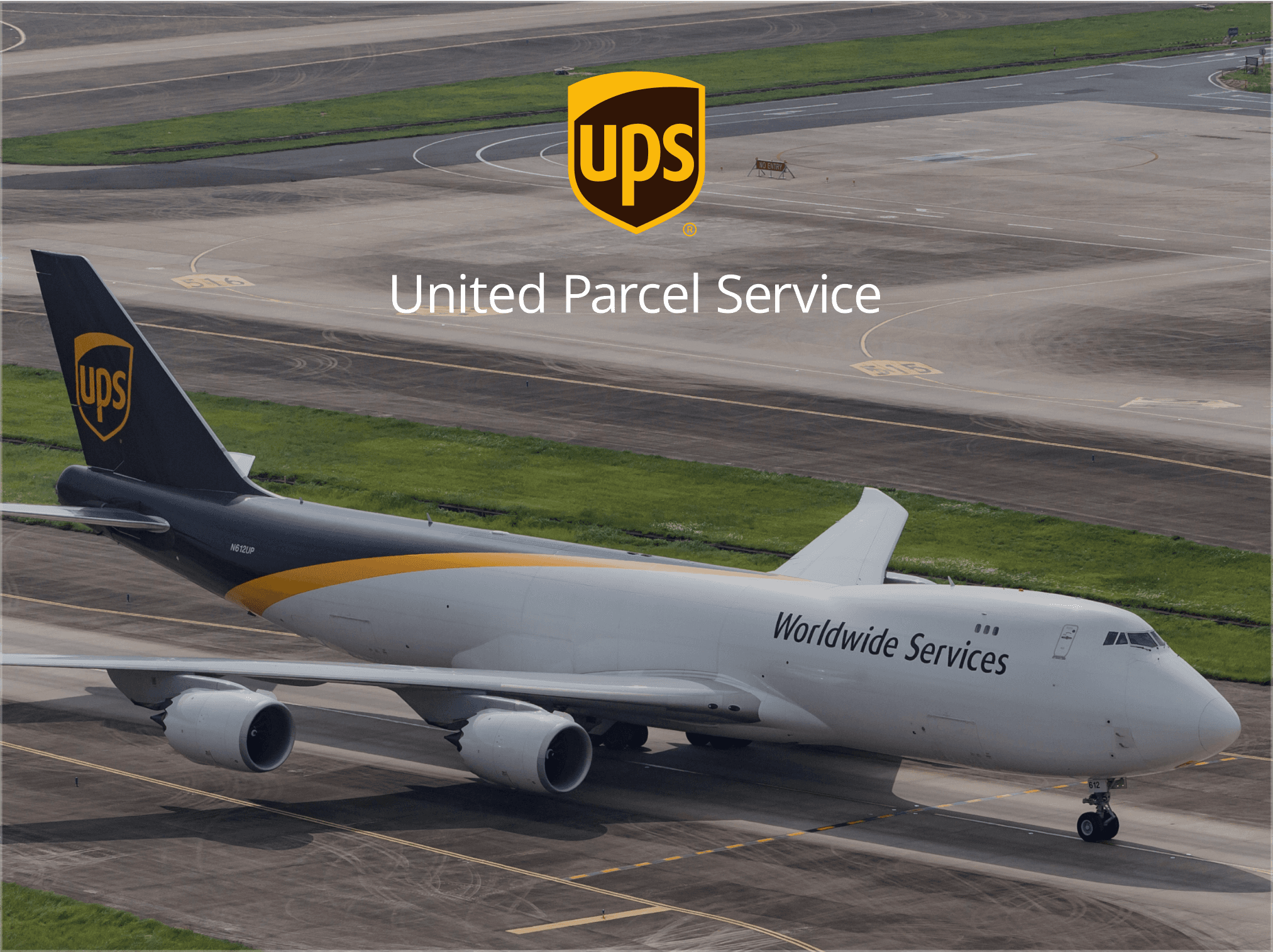 United Parcel Service plane taxiing on runway