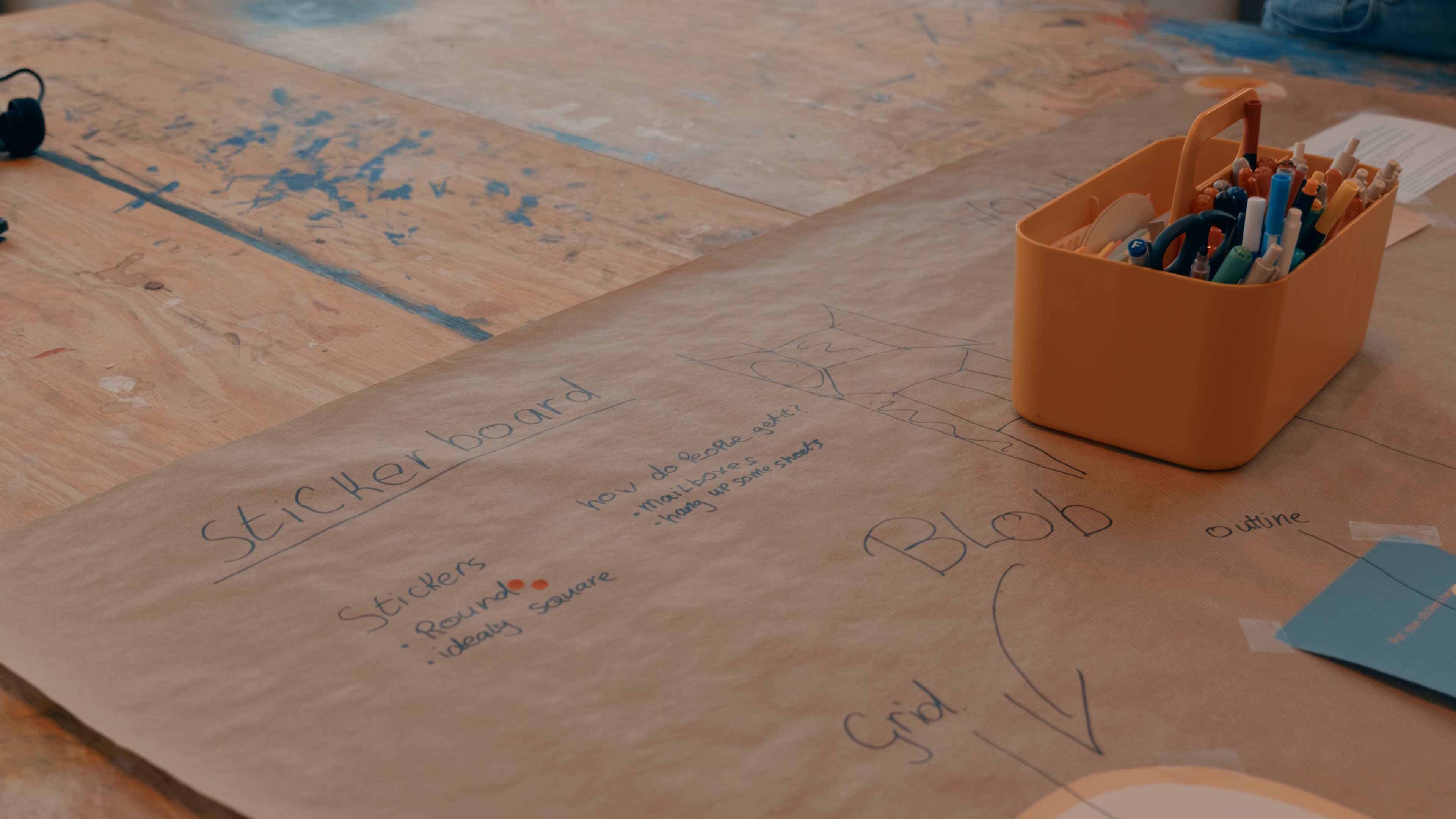 Paper on a table