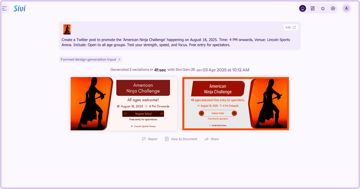 Sivi: Sports banner design generator