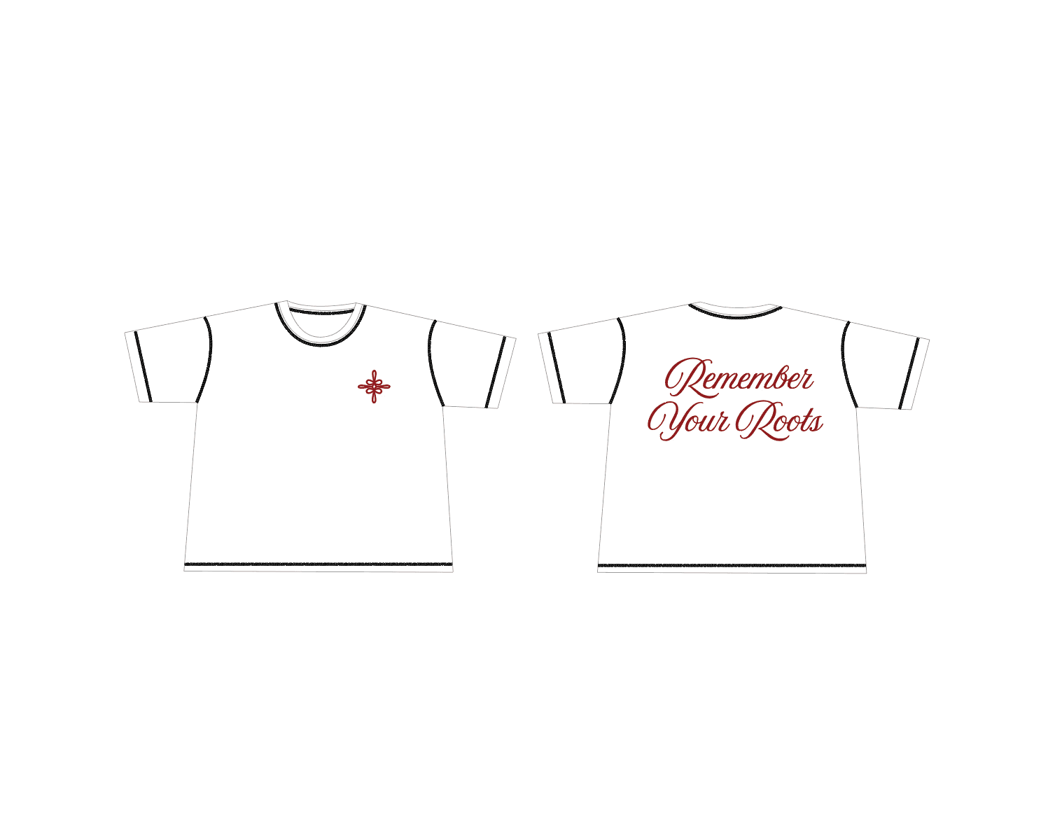 White t shirt design front and back