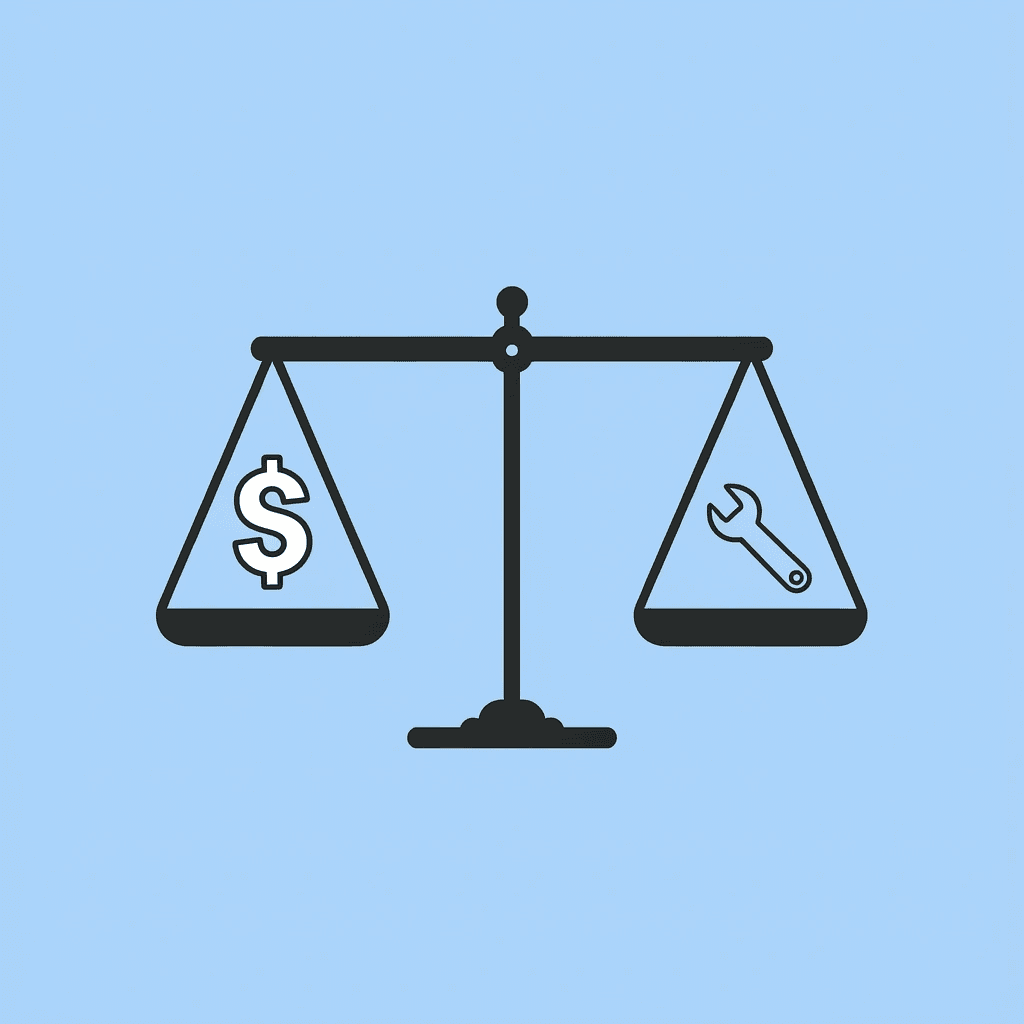  Balance scale comparing expensive specialty craft kits on one side with affordable household materials on the other