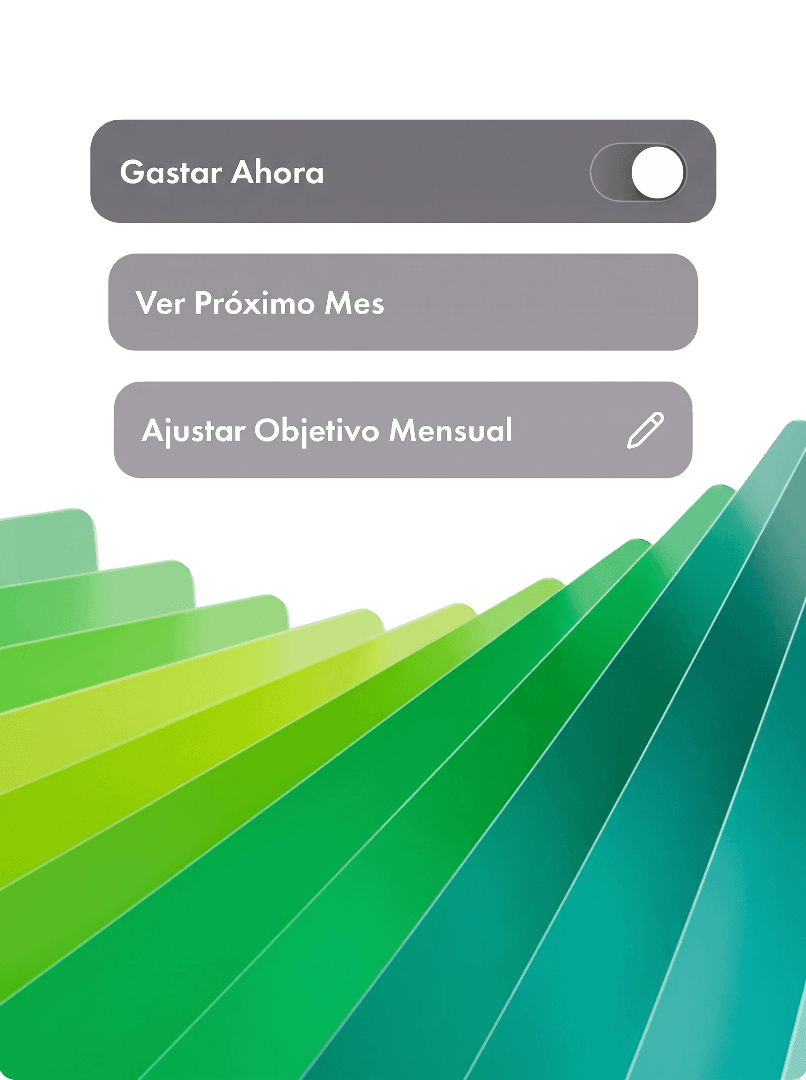 característica de la plataforma donde ajustas tu objetivo mensual y tienes flexibilidad de gasto